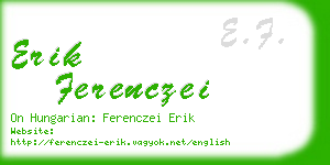 erik ferenczei business card